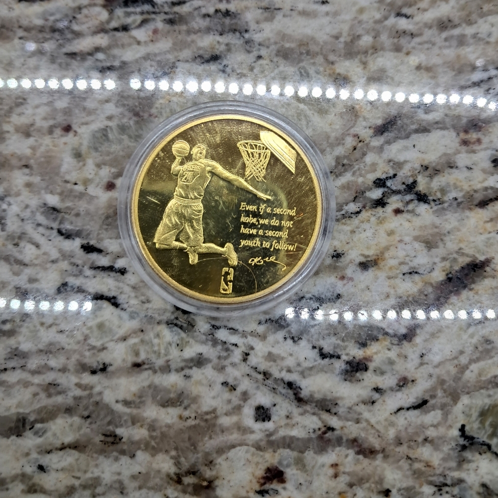 Kobe Bryant 24K Gold Plated Coin. RARE